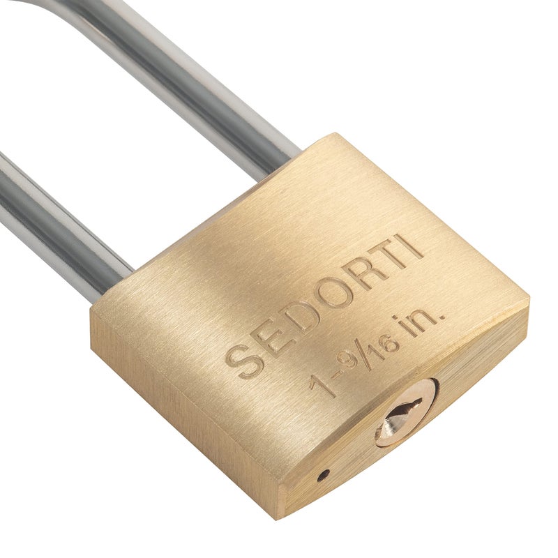 SEDORTI Outdoor Weatherproof Padlock with Stainless Steel Shackle and Solid Brass Body  Marine Grade Rustproof Long Lock for Sheds  Storage Unit School Gym Locker  Fence  Toolbox  Hasp Storage - Image 4